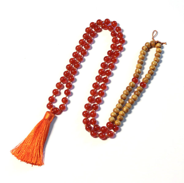 Mala Beads, 108 Prayer Beads, Gemstone & Wood Mala Necklaces