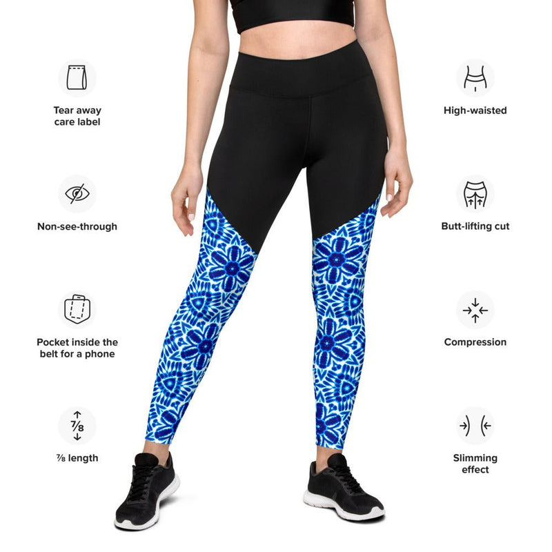 High Tech Compression Leggings for Tummy Control and Butt Lift - Tie Dye  1960 Collection – Zayra Mo